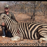 Takes a real tough guy to kill a Zebra https://www.facebook.com/cody.draper.96